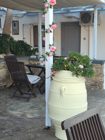 Tables near the jacuzzi