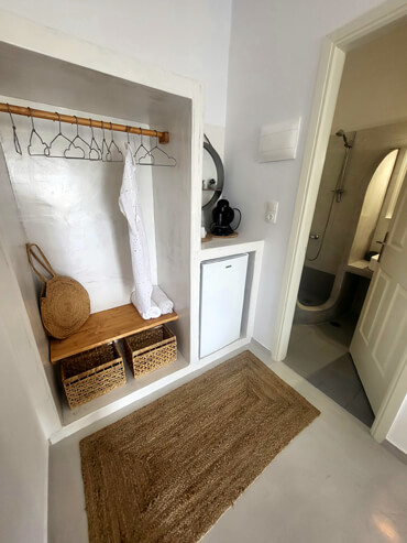 Closet and bathroom