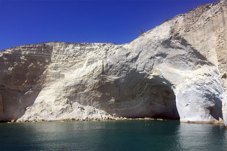 sea caves in milos