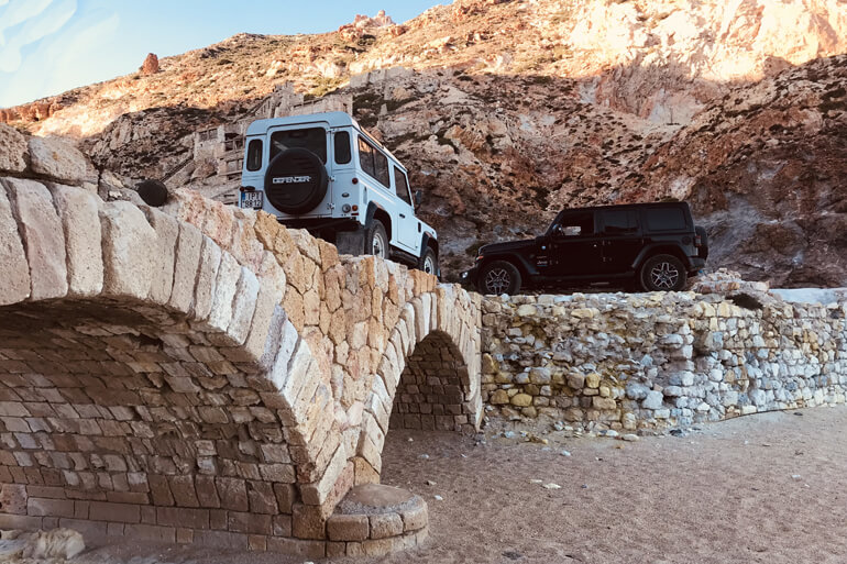 on the road to milos quarry